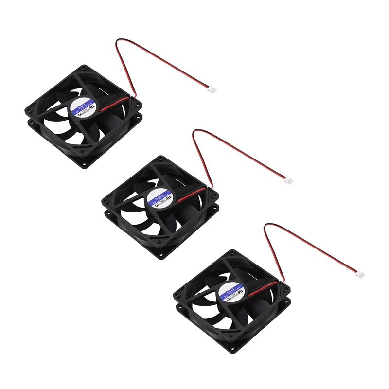 

3Pcs 92Mm X92mm X 25Mm DC 12V 2Pin 65.01CFM Computer Case CPU Cooler Cooling Fan