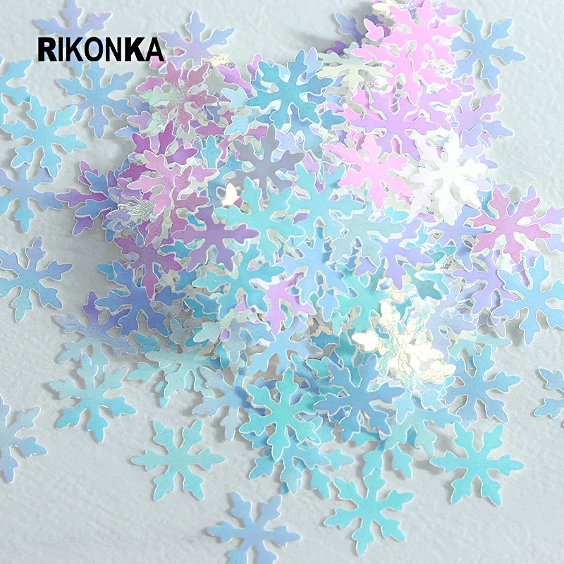 

Winter Mermaid Snowflake Nail Sequins 6mm/9mm 3D White Snow Glitter Flakes For DIY Acrylic Charms Christmas Nail Art Decorations