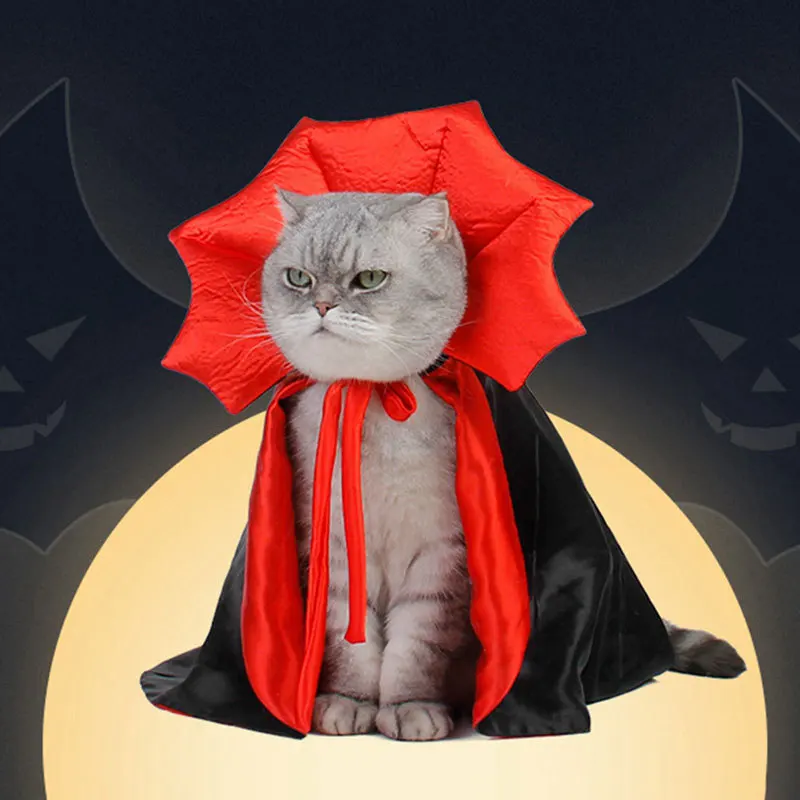

Одежда для кошек, косплей, милые костюмы на Хэллоуин для домашних животных, косплей, накидка вампира для маленькой кошки, котенка, щенка, вед...