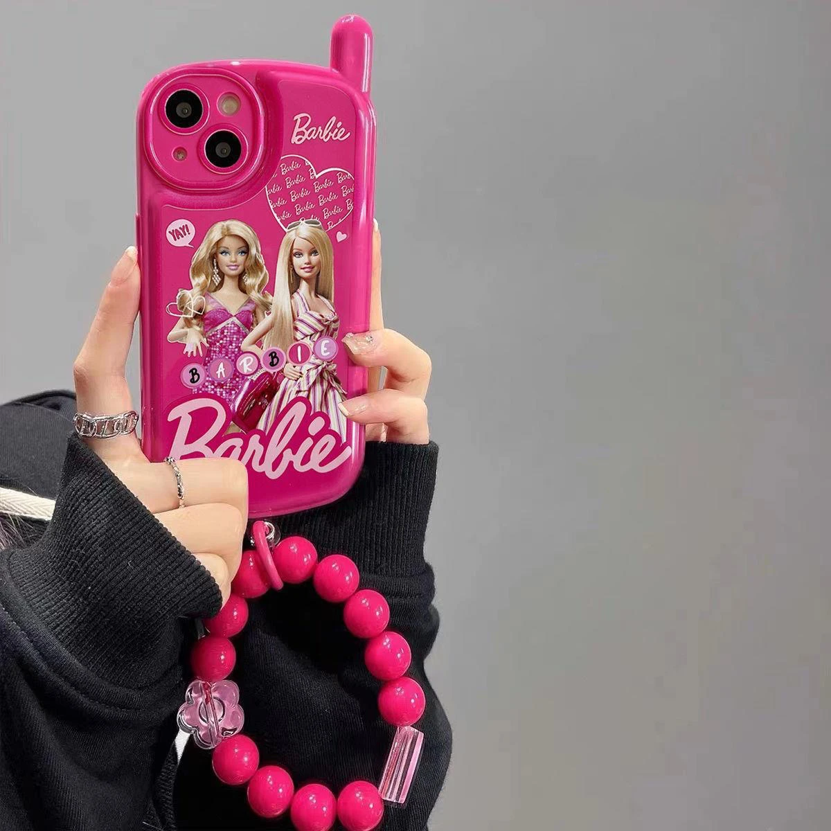 

Barbies dolls retro phone cute pink with bracelet Phone Cases For iPhone 14 13 12 11 Pro Max XR XS MAX 8 X 7 Back Cover