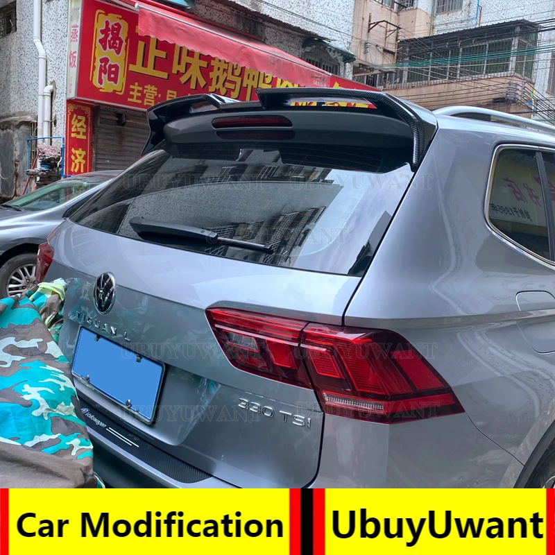 

For Volkswagen VW Tiguan L Spoiler 2017-2021 Car ABS Plastic Unpainted Primer Color Rear Trunk Boot Wing Spoiler