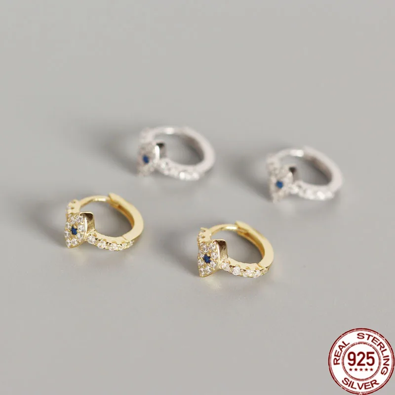 

2022 модные ювелирные изделия на заказ E0120 S925 Стерлинговое Серебро Серьги дьявольский глаз циркониевые Индивидуальные женские свадебные сер...