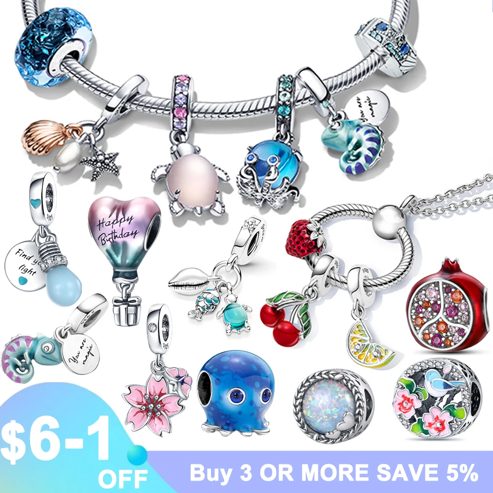 

New 2022 Charms Silver 925 Original Padlock Dangle Fit Original 925 Bracelet Beads Charms for Pendant Necklace Jewelry