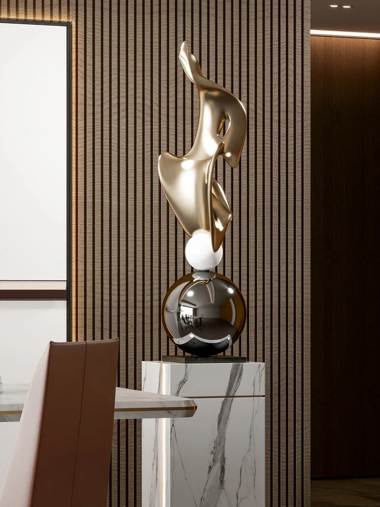 Художественная Скульптура с гальваническим покрытием абстрактный напольный