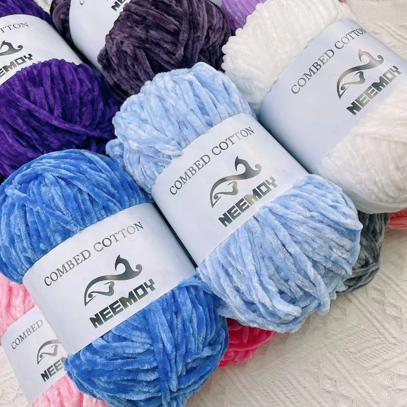 

100g /10PC Neemoy Chenille Velvet Yarn Knitting Wool Thick Warm Crochet Knitting Yarns Cotton Baby Wool DIY Hand-Knitted Sweater