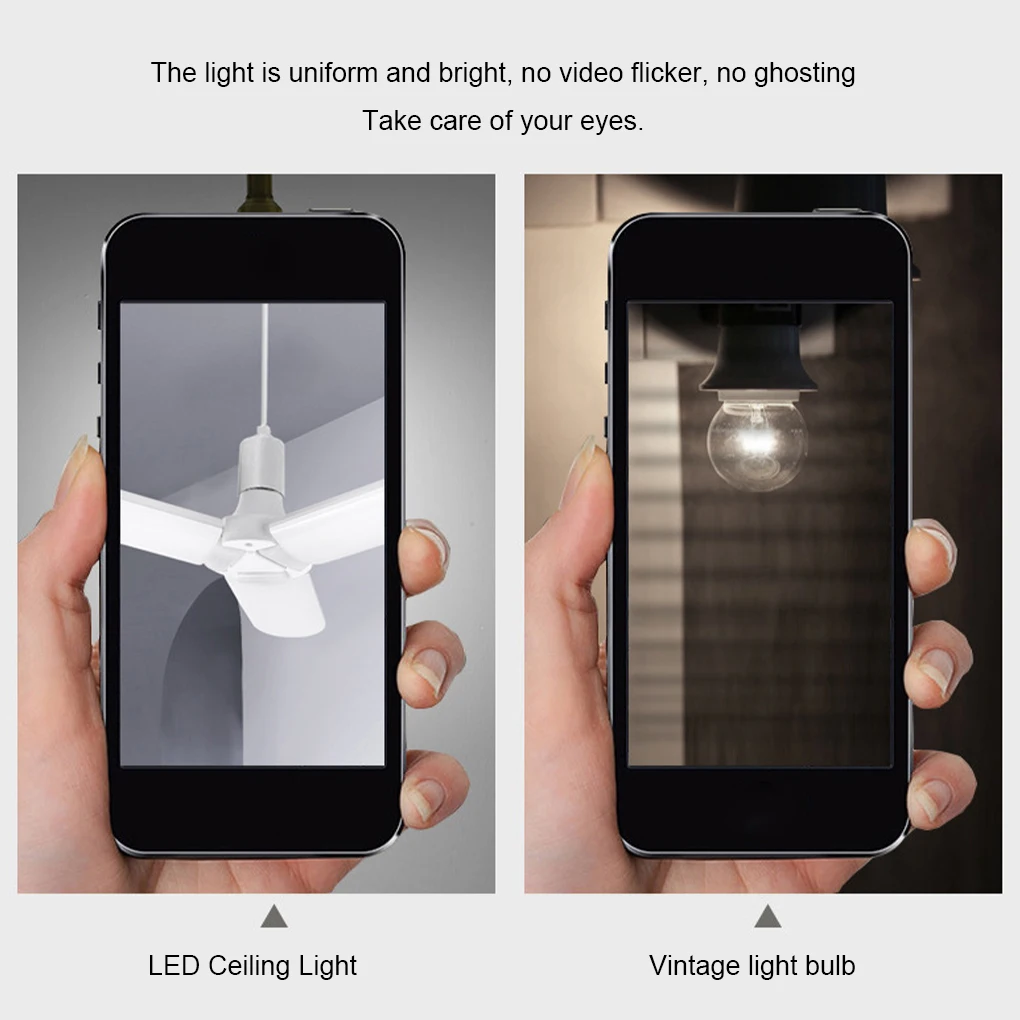 

Foldable Cold White Workshop Lamp Home Ceiling Light 6500K 45W 85-265V LED Light Bulb 3 Leaves