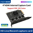 Acasis 4-канальная HDMI-совместимаяSDI PCI-E Карта видеозахвата 1080p 60fps OBS сетевой трансляционный адаптер Quad