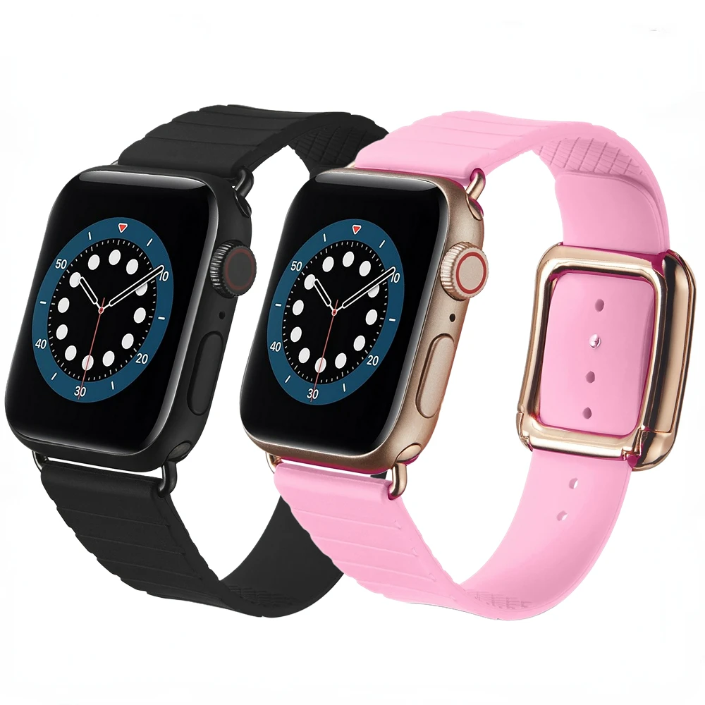 

New Silicone Strap for Apple Watch 49mm 44mm 40mm 45mm 41mm 42mm38mm Magnetic Buckle Bracelet Wristband for Iwatch Ultra 87654SE
