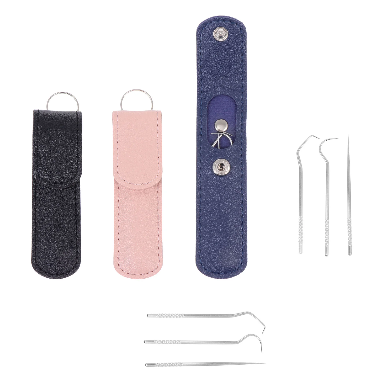 

Зубочистки, стальные зубочистки, инструменты из нержавеющей стали, портативные инструменты для чистки, карманный набор, набор для ухода, от...