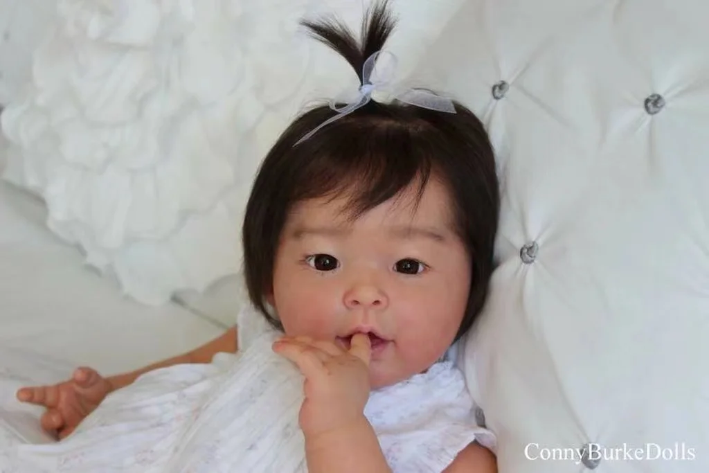

[JUST KIT] 23''Bebe Reborn Doll Kit Mei Lien Lifelike Soft Touch Unpainted Kit Cute Asian Face New Born Size