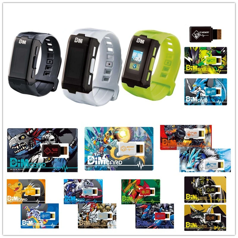 

NEW DIGIMON Bandai ADVENTURE Color Screen Watch Life Bracelet Gabumon Agumon Anime Figures DIM Memory Card Decorate Kids Gifts