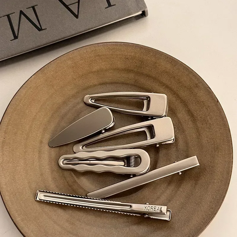 Простые серебряные заколки для волос BB Snap основа DIY заколок ручной работы Y2K