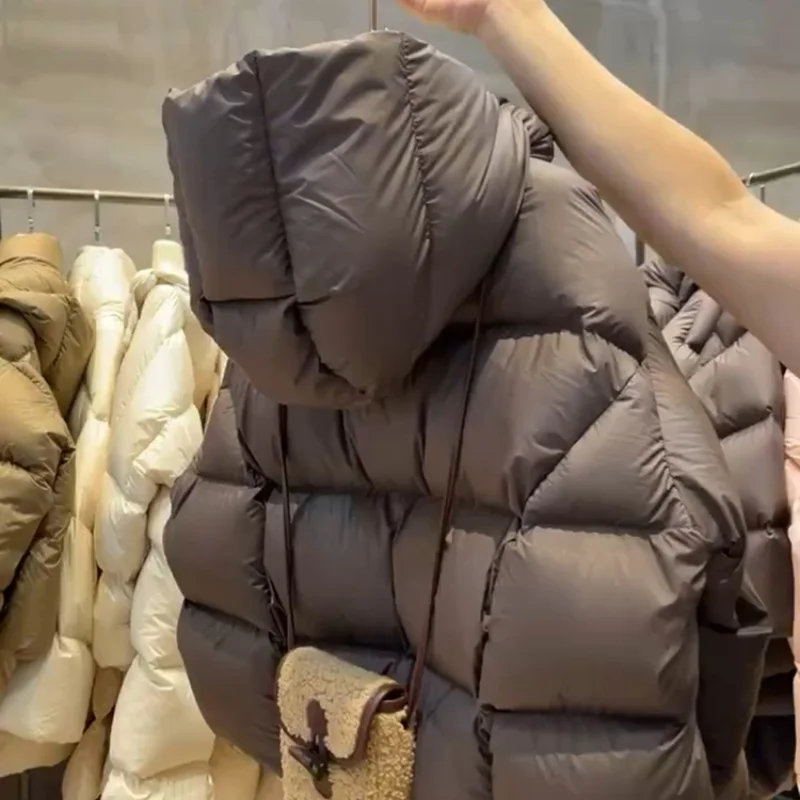 Aossviao Женская Куртка-пуховик Из 90% Белого Утиного Пуха С Воротником-стойкой