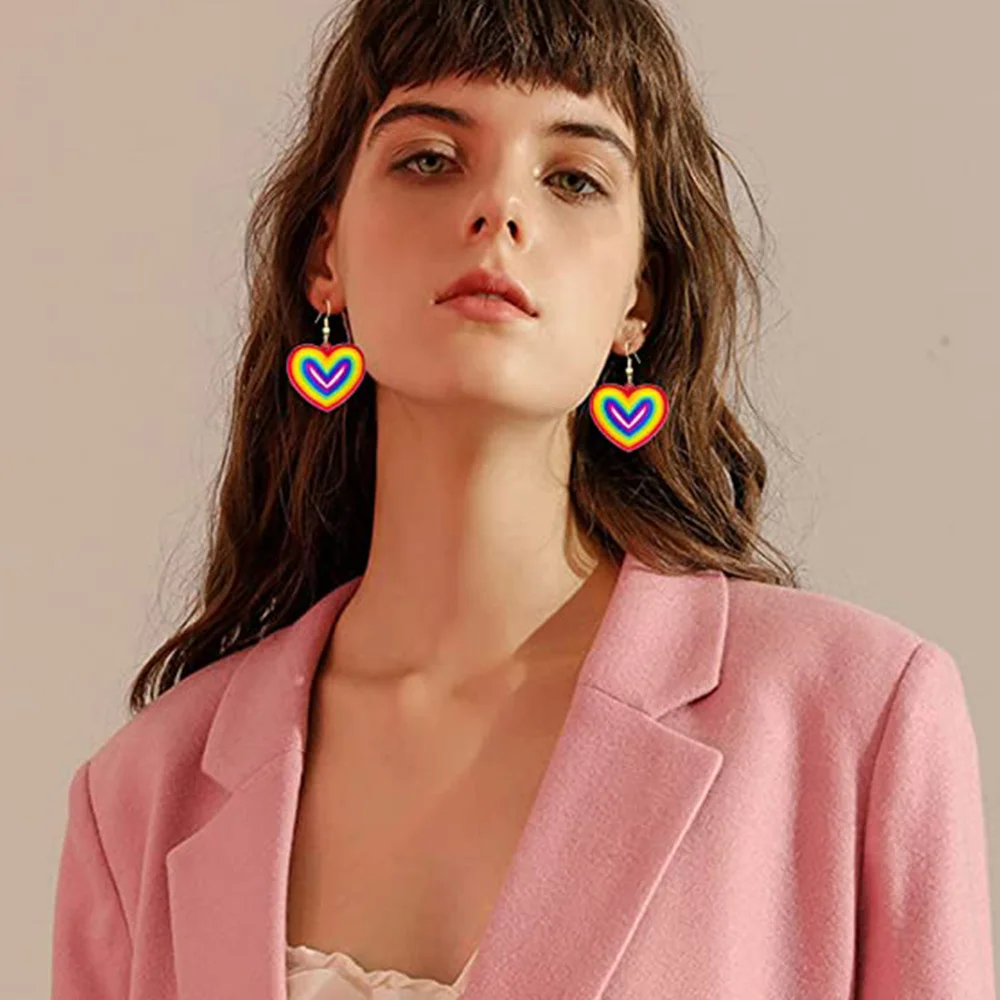 

Женские акриловые серьги-подвески в форме сердца