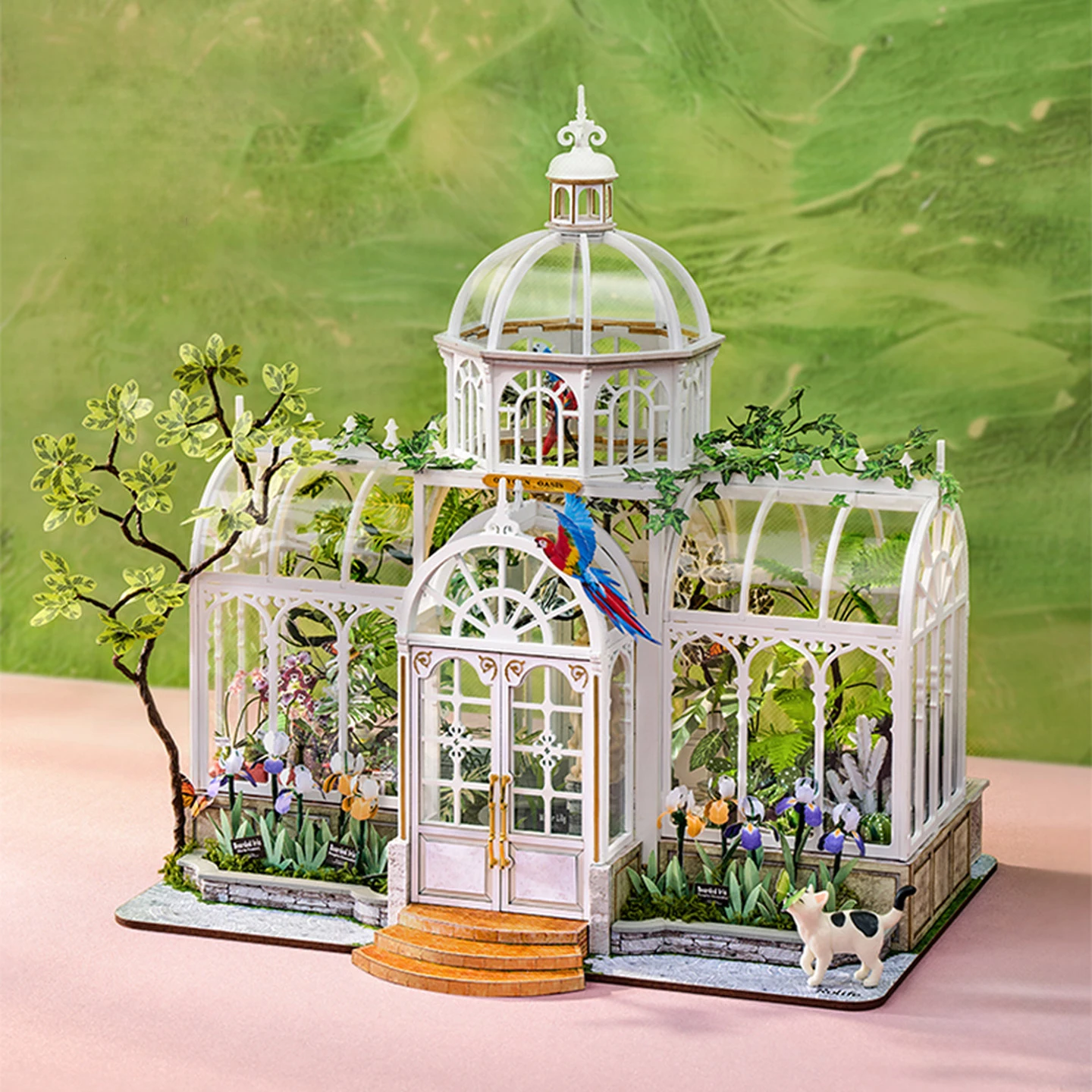 Фото Набор для сборки миниатюрного садового домика-теплицы DIY Light Oxygen Greenhouse – 3D деревянный пазл, романтическая модель художественного коттеджа со светодиодной подсветкой, подарок на день рождения №3