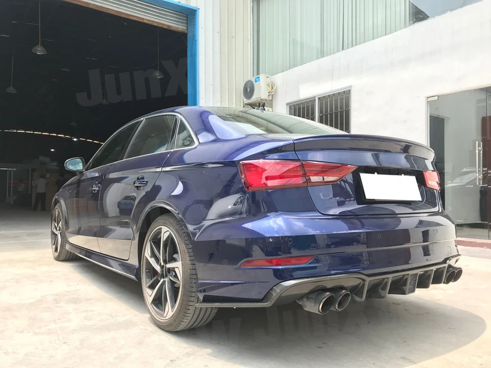 Задний бампер из углеродного волокна спойлер диффузор со светодиодной