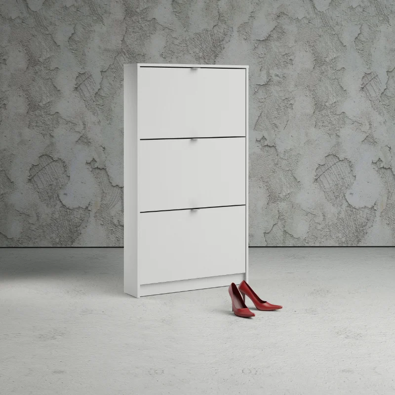 

Яркая коллекция, шкаф для обуви с 3 выдвижными ящиками белого цвета с отделкой из фольги, шкафы для обуви