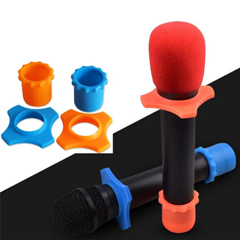 

1Set Microphone Anti-roll + Tail Sets Of Microphone Anti-skid Ring Protective Sleeve KTV Microphone Tail Cover Random Color