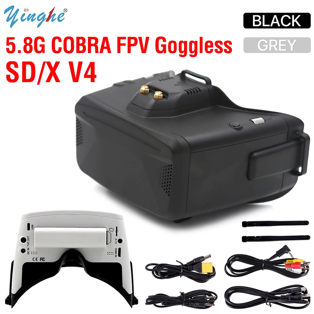 Фото Очки FPV SKYZONE Cobra SD/X V4 - Два варианта экранов: 800x480 4.3 дюйма / 1280x720 4.1 дюйма, с приемником 5.8G 48CH Diversity №2