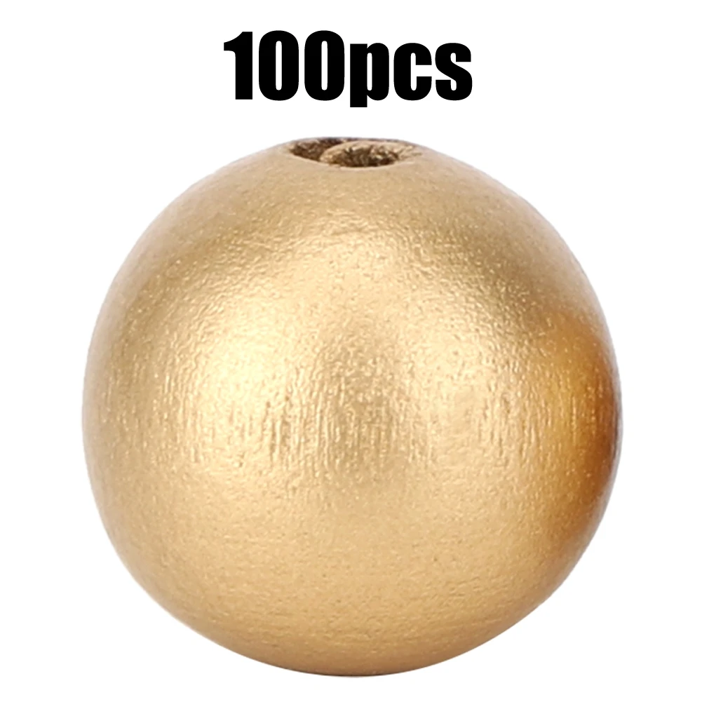 

100Pcs 20mm Water Paint Wood Beads Kit DIY Material Bead String Jewelry Decoration Accessories