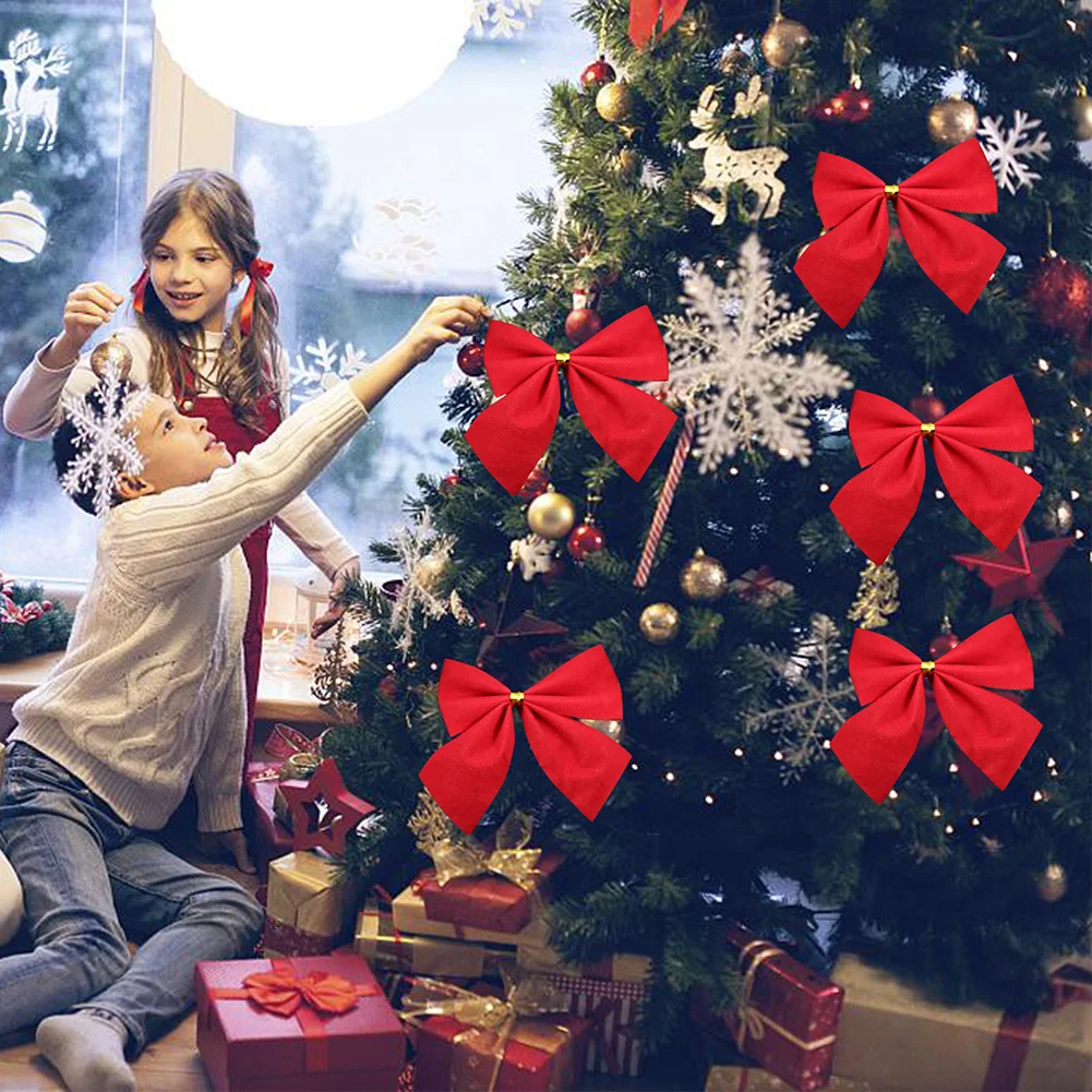 

12 шт., подвеска в виде банта для новогодней ёлки