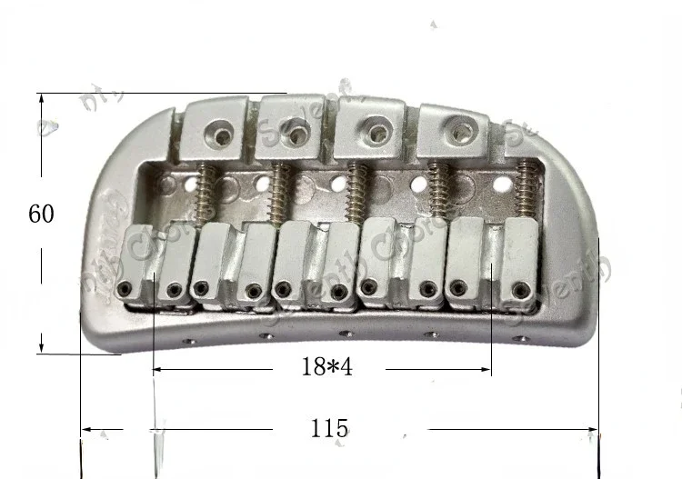 Серебристый набор изогнутых басовых мостов с двойной пулей для 5-струнной