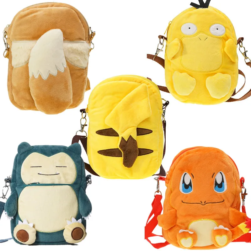 

Pokemon Plush Backpack Kawaii Anmie Pikachu Eevee Snorlax Charmander Psyduck Backpack Cartoon Bag Kid Birthday Christmas Gift