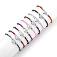 new fashion womens jewelry bracelet stainless steel lucky heart bracelet 9 color birthday party gift
