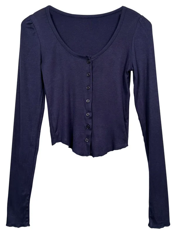 Осенняя корейская версия новый однобортный кардиган с квадратным вырезом и