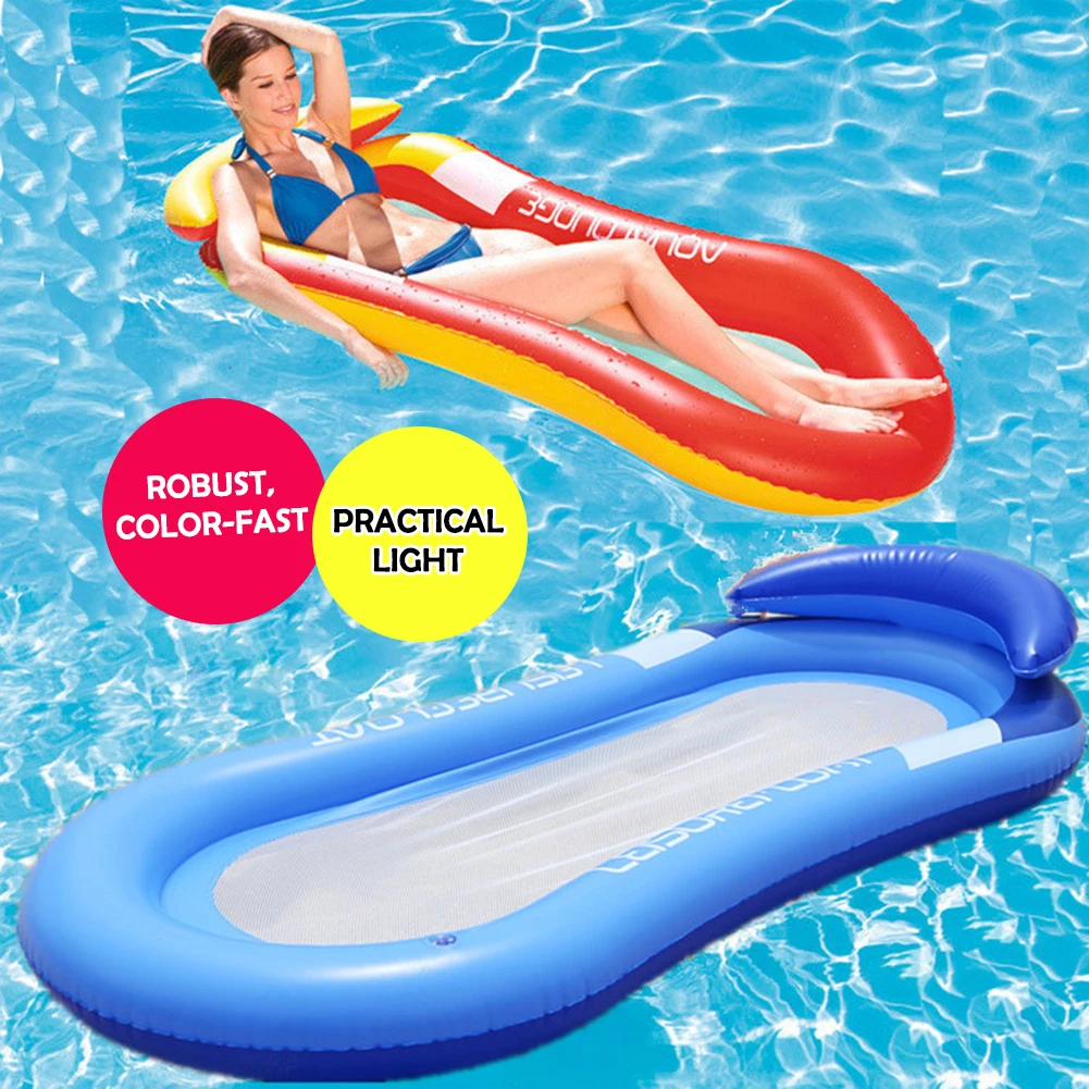 

Floating Water Hammock Recliner Foldable Inflatable Swimming Air Mattress Bed Sea Swimming Ring Pool Party Toy Float Lounge Bed