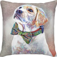 cute labrador linen pillow covers decorative colorful art decorative cushion cover for couch sofa pillowcase 18x18 home decor