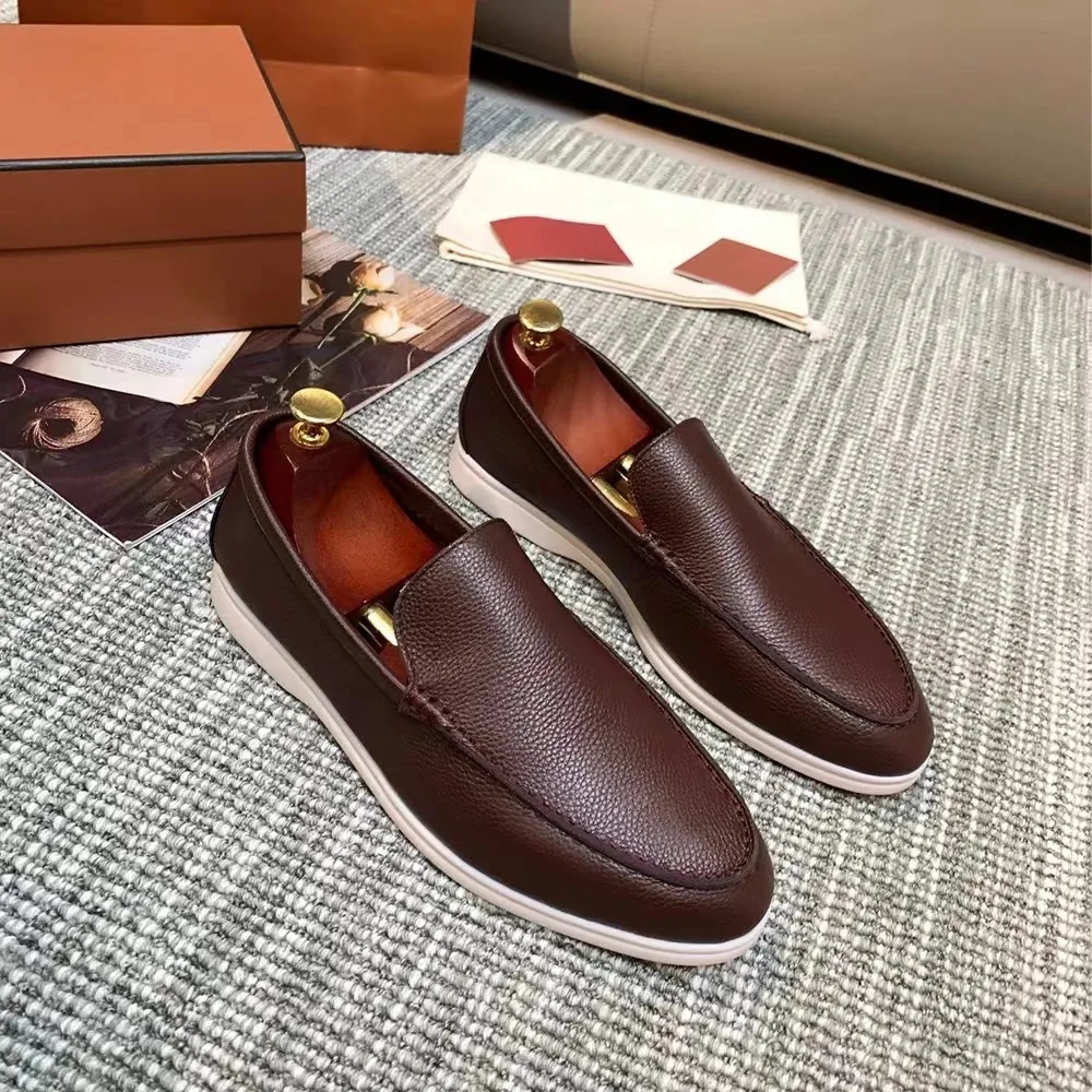 

Men Moccasins Suede Lazy Loafers Summer Walk Shoes Shallow Metal Lock Tassel Slip On Flats Purple Driving Shoes Causal Mules