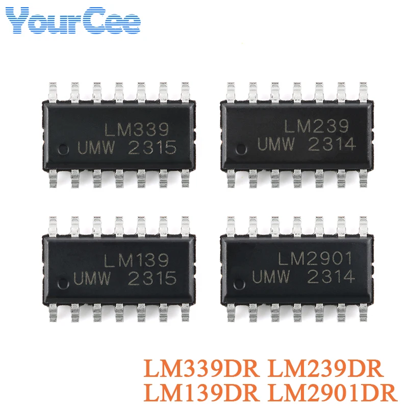 20 шт. LM339 LM239 LM139 LM2901 LM339DR LM239DR LM139DR LM2901DR SOP-14 четырехсторонний дифференциальный компараторный чип IC