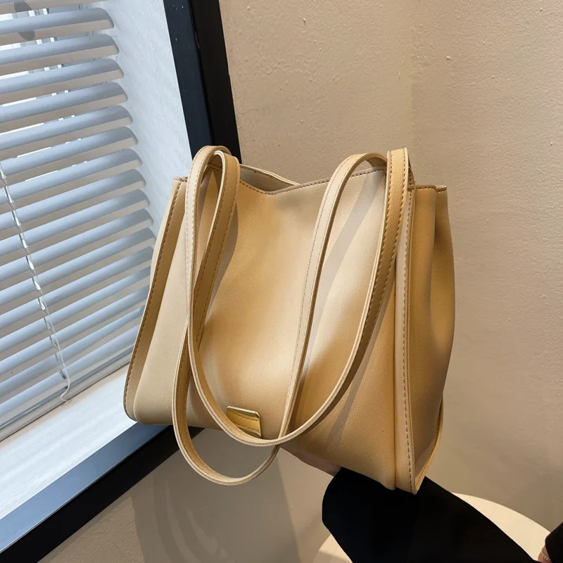 

High Quality Women's Shoulder Bags Solid Color Purses and Handbags Luxury Designer Large Capacity Tote Fashion Simple Female Bag