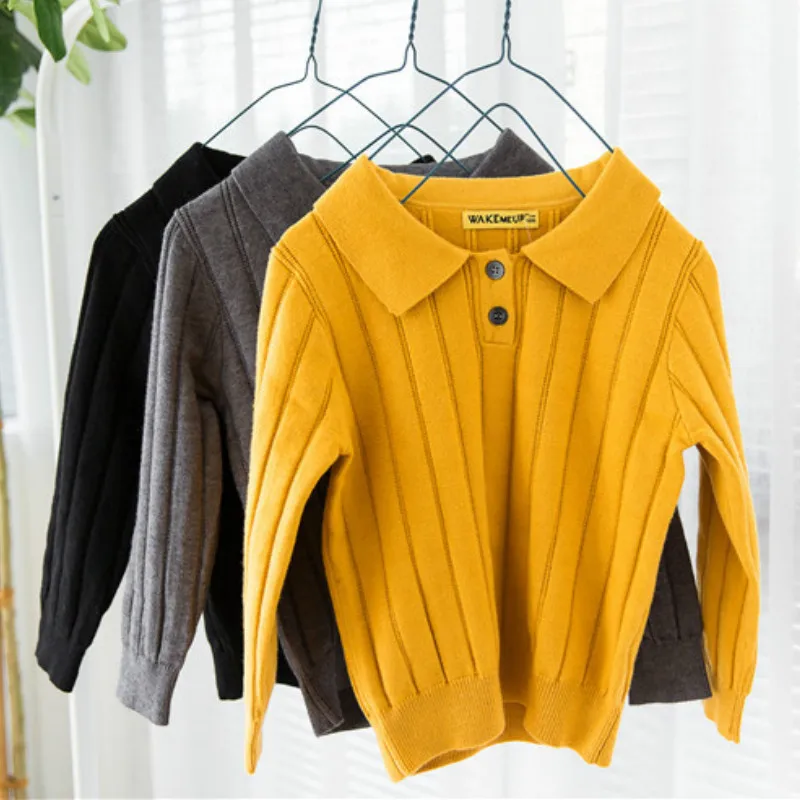 

Новый осенне-зимний пуловер для мальчиков и девочек, свитер, детские вязаные свитера, Рубашки, Топы, детская одежда для маленьких детей