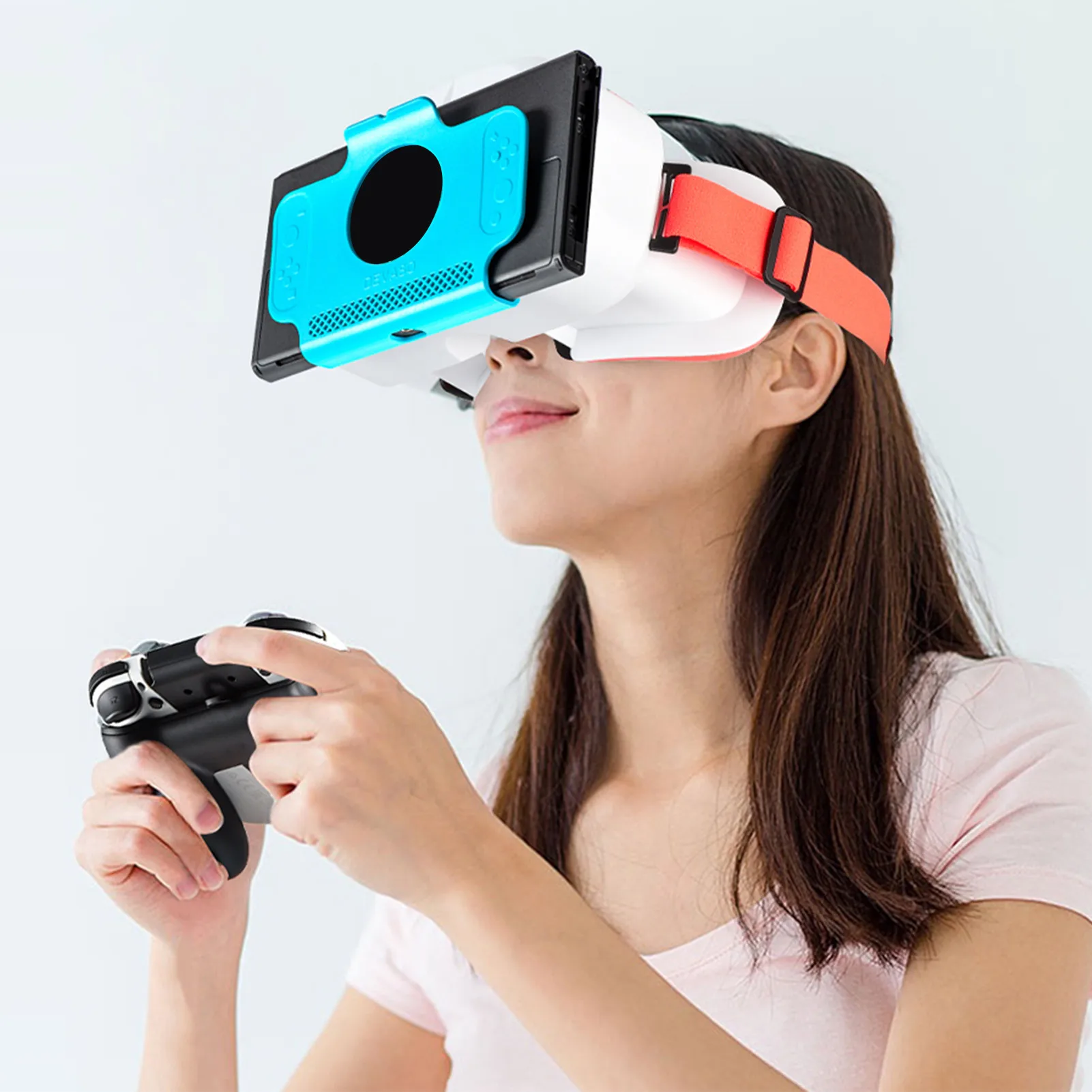 

VR Virtual Reality Glasses For Switch OLED Model For Kids Adults - Ergonomic 3D Glasses Headset Helmets With Adjustable Lens