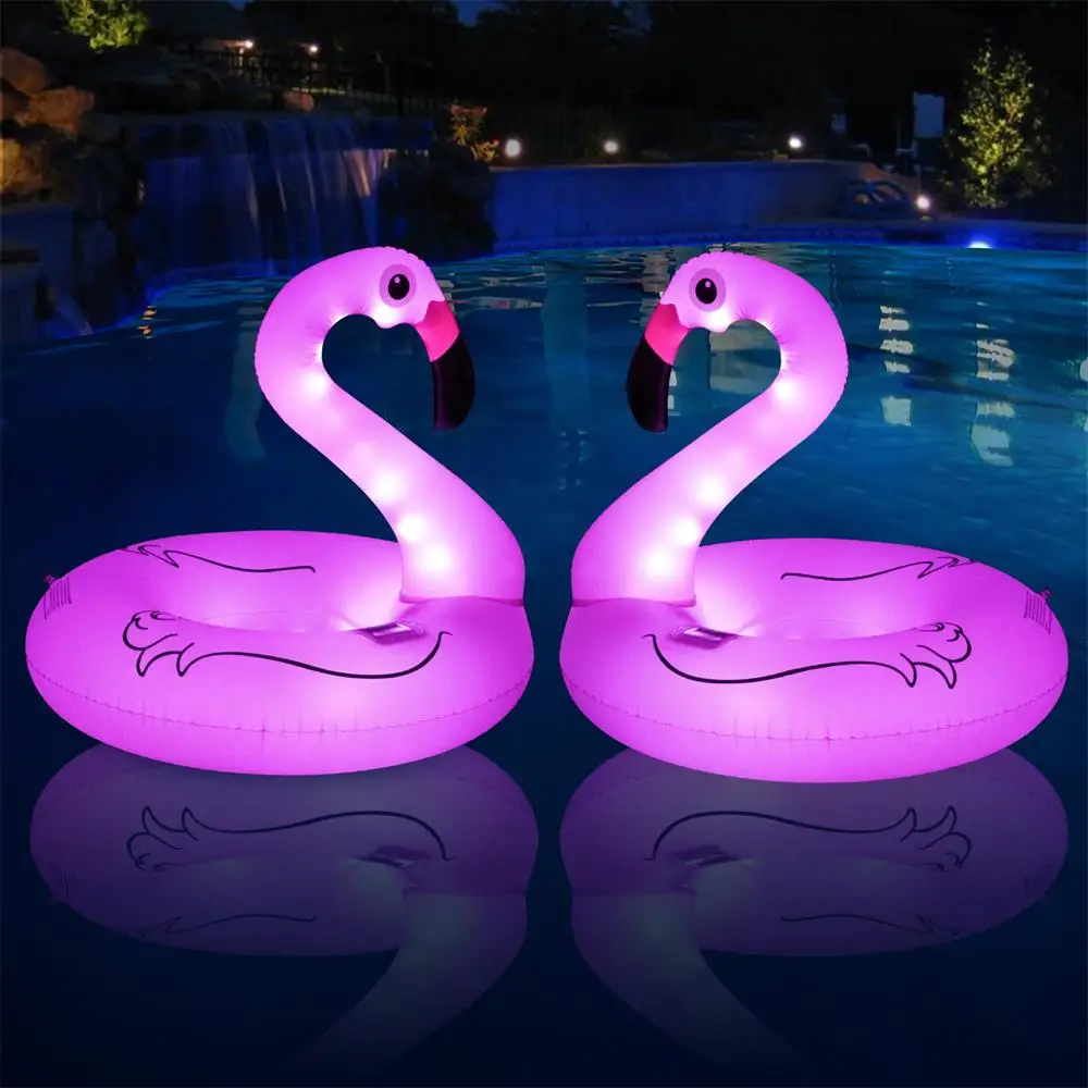 

Customized PVC Solar Power Flaming Swimming Ring With Light