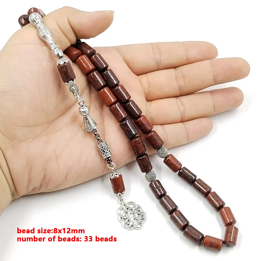 Натуральный Красный обсидиан Tasbih 33 45 66 99 турецкие модные мусульманские браслеты