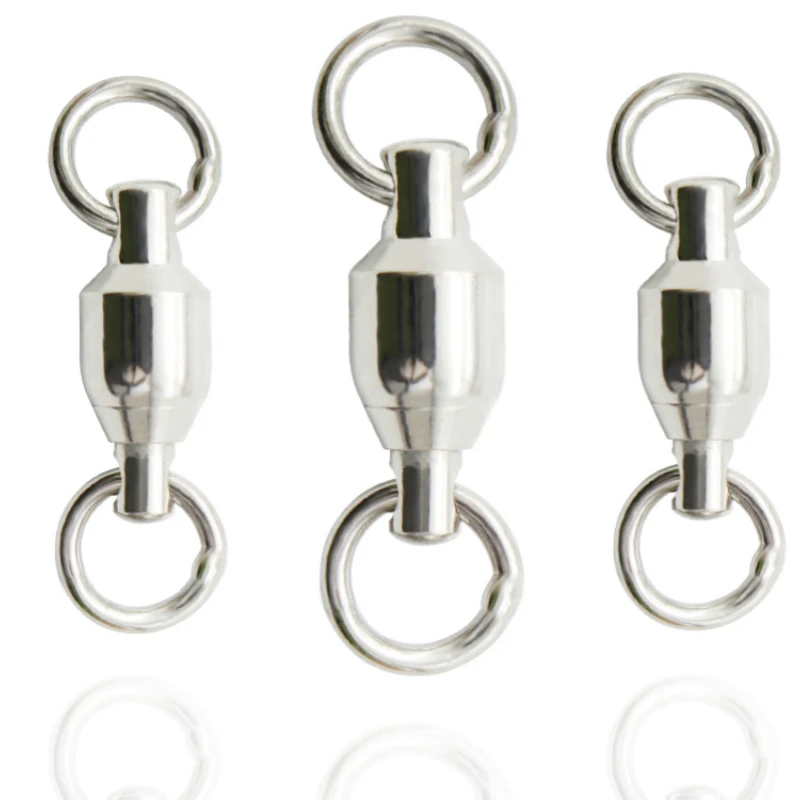 

500pcs Fishing Ball Bearing Swivel With Solid Ring Connector Tackle Fishing Accessories Stainless Steel