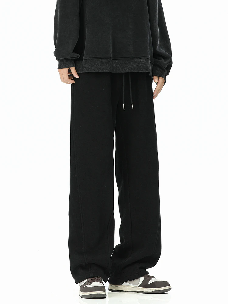 Wukong Goods Зимние утолщенные драпированные спортивные штаны в стиле ретро на