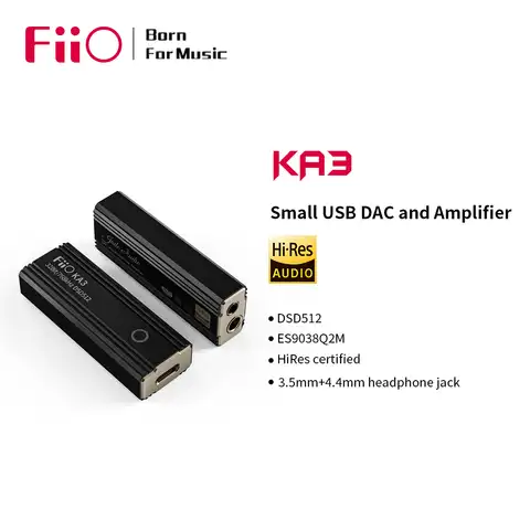 Аудиокабель FiiO JadeAudio KA3 Тип C 3,5/4,4 гнездо для наушников USB DAC усилитель DSD512 для Android iOS Mac Windows