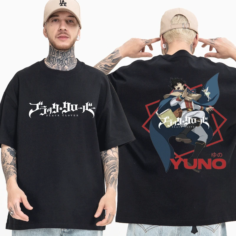 

Anime Black Clover Funny Cartoon T Shirt Men Manga T-shirt Hip Hop Yuno Gasai Print Tee Shirt Male Oversized Streetwear Unisex