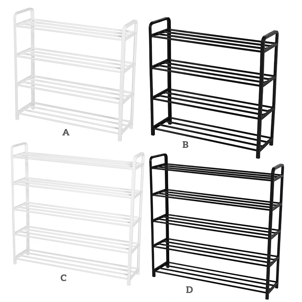 

Shoes Rack Organizer Multi-layer Metal Steel Stackable Shoe Storage Shelf for Living Room Doorway 5 Layers White