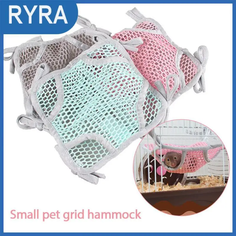 

Hamster Hook Hammock Chinchilla Ferrets Swing Cages Double-layer Breathable Mesh Hanging Bed Nest Small Pet Comfort Cool Bed