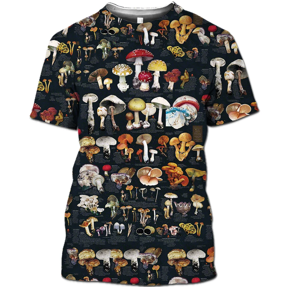 Топ Мамба футболка с 3D рисунком грибов футболки аниме едой диких грибков женская