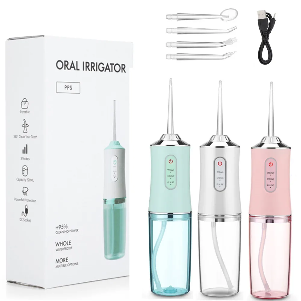 Cordless Oral Irrigator Dental Water Flosser Portable Dental Water 3 Modes Teeth Cleaner Toothbrush Oral Hygiene Clean Protable