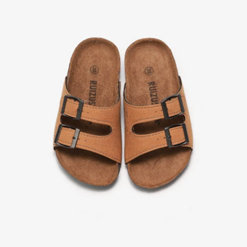 Детские летние пробковые шлепанцы для девочек и тапочки одного человека