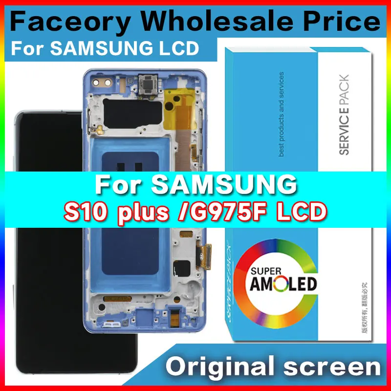 

НОВЫЙ TFT ЖК-дисплей с сенсорным экраном с рамкой, дигитайзер для Samsung Galaxy S10 Plus, G975F, DS, высокое качество