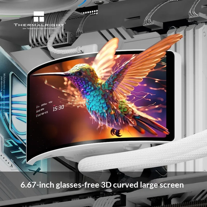 Фото Thermalright RAINBOW VISION 360 TURBO ARGB, 6.67-дюймовый изогнутый OLED-дисплей для системного видеонаблюдения, кастомный экран для мониторинга видеосигнала. №1
