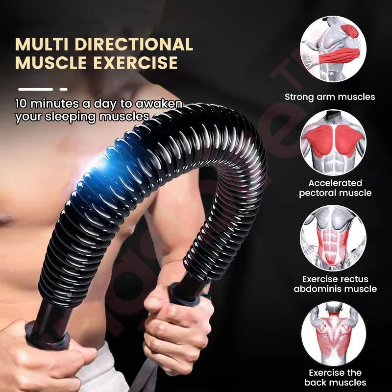 

Arm Force Bar Chest Expander Hand Training Speed Grip Spring Muscle Exercise Fitness Device